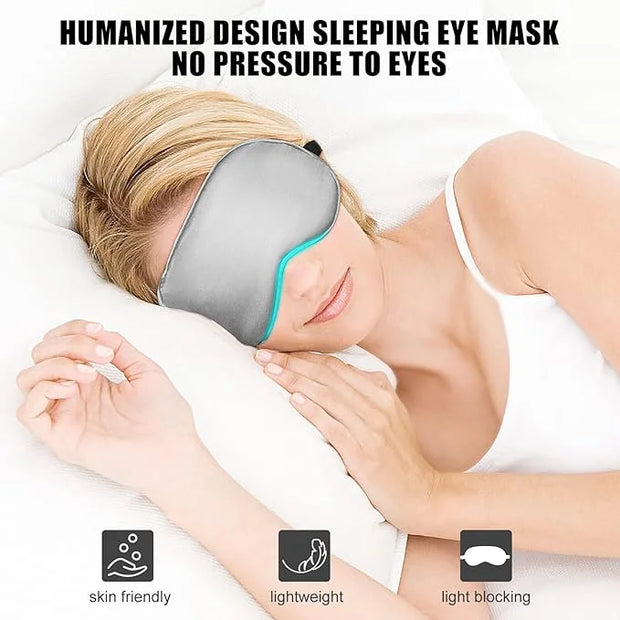 Sleep Mask w/ Cooling Gel Eye Mask, Silk Eye Mask for Sleeping, Hot & Cold Eye Masks, Blindfold Eye Cover Sleeping Mask fo...