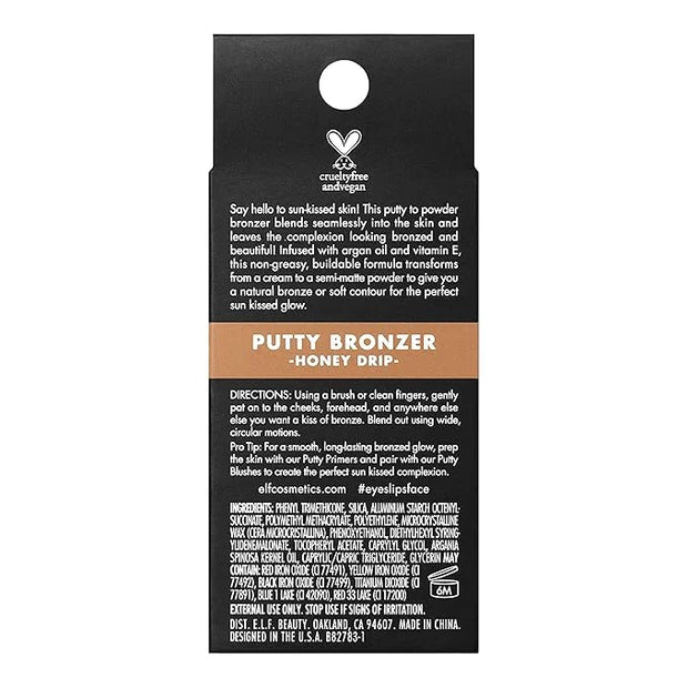 e.l.f. Putty Bronzer, Creamy & Highly Pigmented Formula, Creates a Long-Lasting Bronzed Glow, Infused with Argan Oil & Vit...