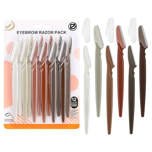 D Dermaplane Razor for Women Face - 12PCS Eyebrow Razor With Precision Cover - Dermaplaning Tool for Face Shaver - Facial ...