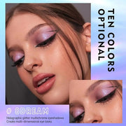 MAKI YIKA Glitter Eyeshadow Silver Multichrome Eyeshadows Long Lasting, Metallic Chameleon Eye Shadow Smudgeproof Holograp...