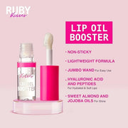 Ruby Kisses Lip Oil Booster, Hydrating Lip Gloss with Nourishing Natural Oil Blend, Jumbo Wand for Easy Application, Non-S...