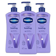 Vaseline Intensive Care Calm Healing Body Lotion 3 count for Dry Skin Made with Ultra-Hydrating Lipids and Lavender Extrac...