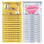 30 PCS Lip Mask Eye Mask Set Moisturizing Lip Mask for Dry Lips, 24K Gold Eye Patches for Puffy Eyes and Dark Circles - Pr...