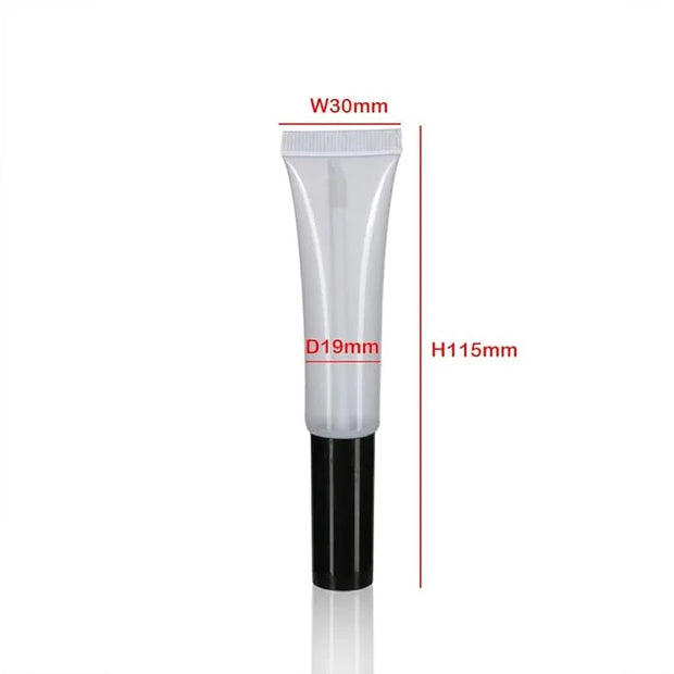 COSIDEA 50 pack Empty White 15ml Squeeze lip gloss tubes with wand 0.5oz soft lipgloss container chapstick containers empt...