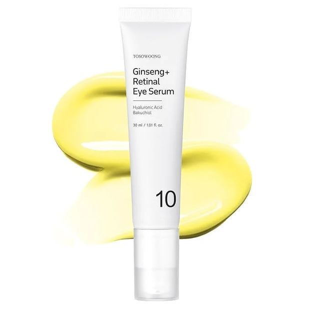 Ginseng Plus Retinal Eye Serum with Retinal Niacinamide Bakuchiol Correction for Puffy Eye Bags Fine Lines Dark Circles Wr...