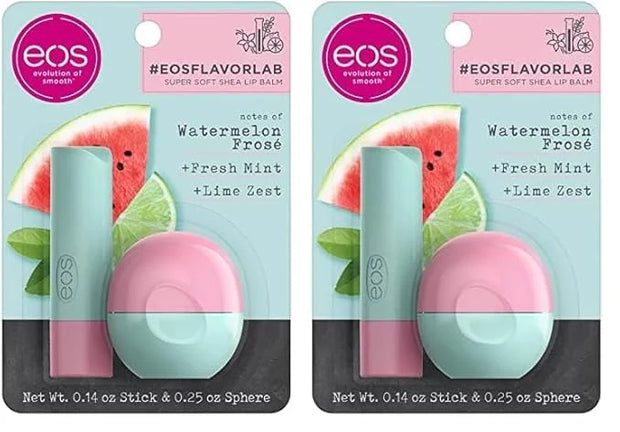 eos FlavorLab Lip Balm Stick and Sphere, Watermelon Frosé, Natural Shea Lip Products, 2 Count(Pack of 2) - Product Image