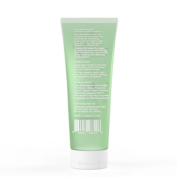 Aloe Vera After Sun Gel by Florida Glow - Organic Aloe Vera Gel for Sunburn Relief - 98% Pure Aloe Vera Moisturizer for Fa...