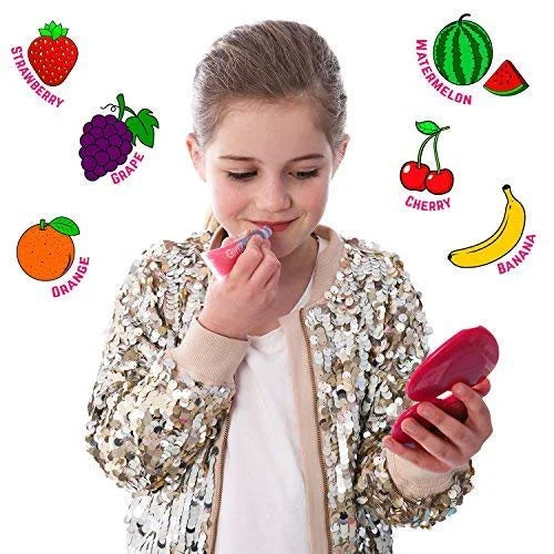 GirlZone Rainbow Fruity Lip Gloss Makeup Set for Kids and Girls, Fabulous Lip Balm Set for Kids with 6 Fruit Scented Lip G...