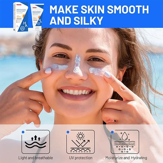 Hyaluronic Acid Body Sunscreen SPF 50, Sunscreen for Body & Face, Sunscreen Body Lotion Water Resistant, Hydrate Moisturiz...