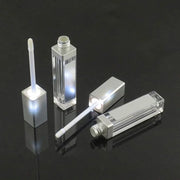 10 Pcs 7.5ml Plastic Square Clear Lip Gloss Tubes Vials with Mirror LED Light Lip Glaze Tube Bottles Refillable Makeup Lip...