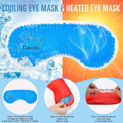 Sleep Mask w/Cooling Gel Eye Mask, Silk Eye Mask for Sleeping, Hot & Cold Eye Masks, Blindfold Reusable Eye Cover Sleeping...