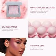 Face Blush Foundation Natural Brightening Silky Moisturizing Sodium Hyaluronate Bakery Crafted Glittering Powder - Product...