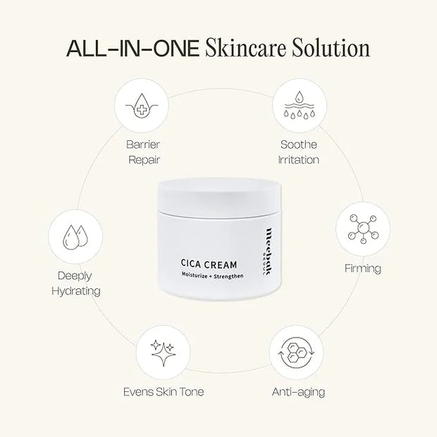 Meebak Cica Cream | Daily Repair Moisturizer with Niacinamide, Ceramide, & Retinol | Deep Hydration & Soothing | Locks in ...