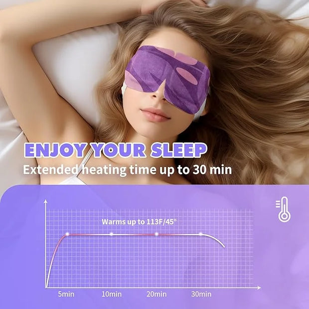 18 Packs Lavender Steam Eye Masks for Dry Eyes Warm Eye Mask Heated Eye Mask Reduce Puffiness Dark Circles Travel Essentia...