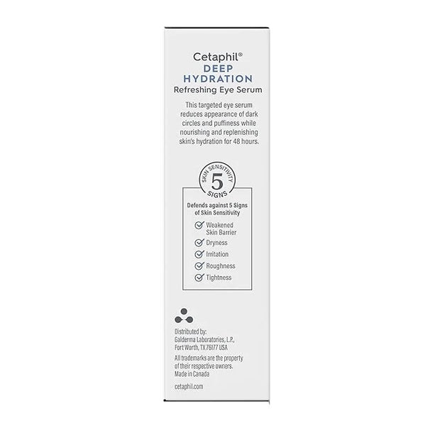 CETAPHIL Deep Hydration Refreshing Eye Serum, 0.5 fl oz, 48Hr Hydrating Under Eye Cream to Reduce the Appearance of Dark C...