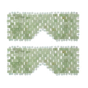Jade Eye Mask, gemshan 2 Pcs Stone Eye Mask Hot or Cold Use, Green Jade Facial Eye Sleeping Mask - Product Image