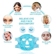 Cold Face Eye Masks Ice Face Mask Hot Cold Compress For Dark Circles, Puffiness, Migraines, Headache, Stress, Redness, Coo...
