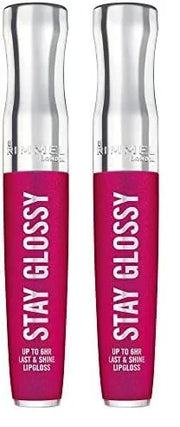 Rimmel Stay Glossy Lip Gloss, Pop Fizz Pink, 0.18 Fl Oz (Pack of 2) - Product Image