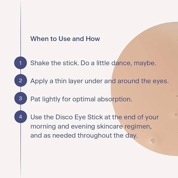 Disco Men's Eye Bag Treatment, Roller Serum for Men, Under Eye Cream Natural Caffeine Anti Aging Stick Balm, Reduce Puffin...