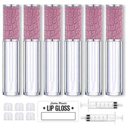 AMORIX 6pcs Lip Gloss Tubes with Wand 5ml Empty Lip Gloss Containers Purple Lipgloss Bottles Crystal Lip Supplies Kit with...