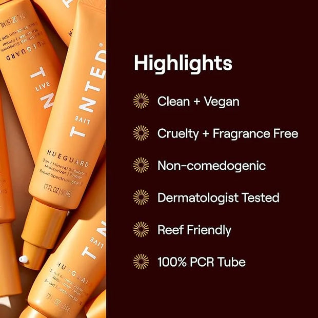 Live Tinted Hueguard® Jumbo 3-in-1 Mineral Sunscreen, Moisturizer, & Primer for Face and Body - Hydrate and Protect the Sk...