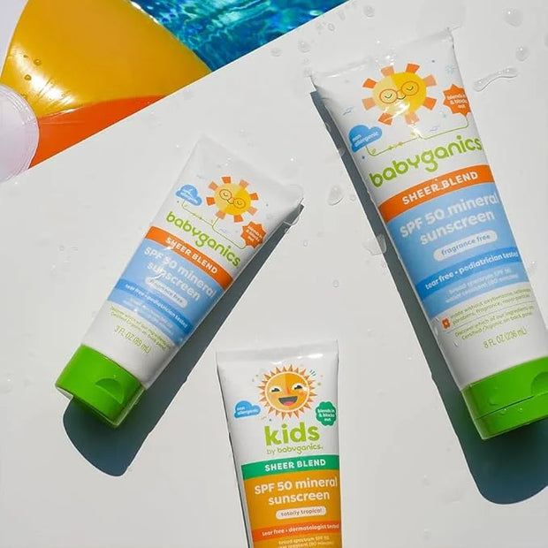 Babyganics SPF 50 Mineral Sunscreen Lotion, Sheer Blend, UVA UVB Protection, Octinoxate & Oxybenzone Free, Water Resistant...