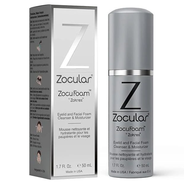 ZocuFoam Eyelid Cleanser - Foaming Eyelid Scrub - Natural pH Balanced Solution - 1.7 FL OZ (50mL) - Product Image