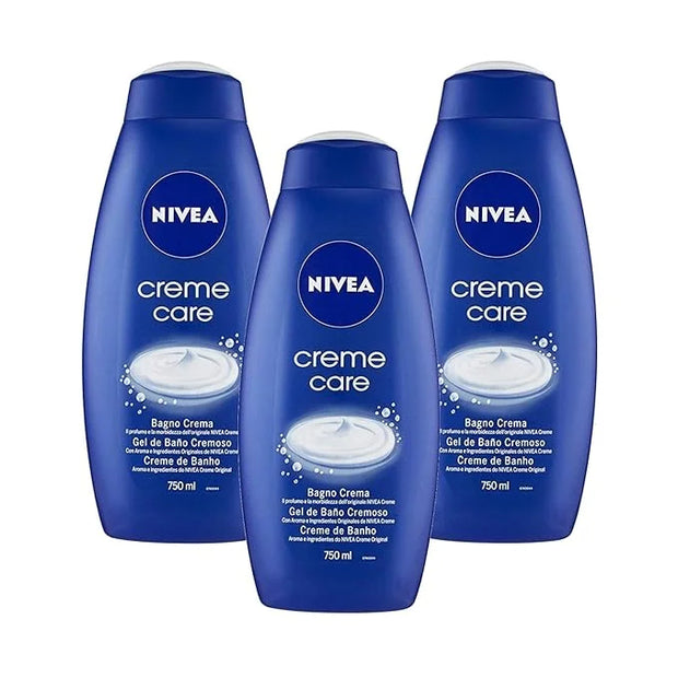 Nivea Bath Cream Body Wash, Creme Care Original Scent - 25.36 Ounce (750ml) x Pack of 3 - Product Image