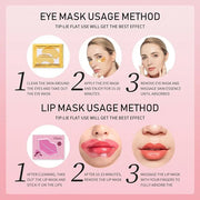 30 Pairs Lip Masks & 24K Gold Eye Masks, Crystal Collagen Eye Patches for Puffy Eyes, Moisturizing & Reduce Wrinkles, Lip ...