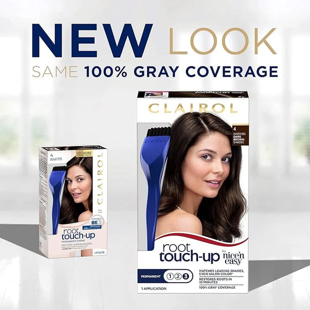 Clairol Root Touch-Up by Nice'n Easy Permanent Hair Dye, 4G Dark Golden Brown Hair Color, Pack of 4 - Product Image