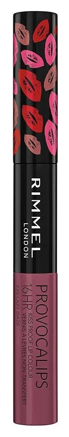 Rimmel London Provocalips 16hr Kiss-Proof Lip Color - Two-Step Liquid Lipstick to Lock in Color and Shine - 220 Lazy Daze,...