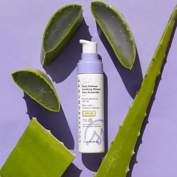 Solara Suncare - Go! Daily Defense Soothing Mineral Face Sunscreen, SPF 30 | EWG Verified, Vegan, Cruelty Free, Reef frien...