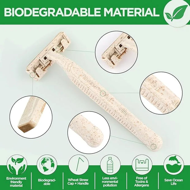 50Pcs Eco-friendly Disposable Razors Men|Safety Razor Dermaplaning Razors for Men & Women Shaving Body Facial Hair Shavers...