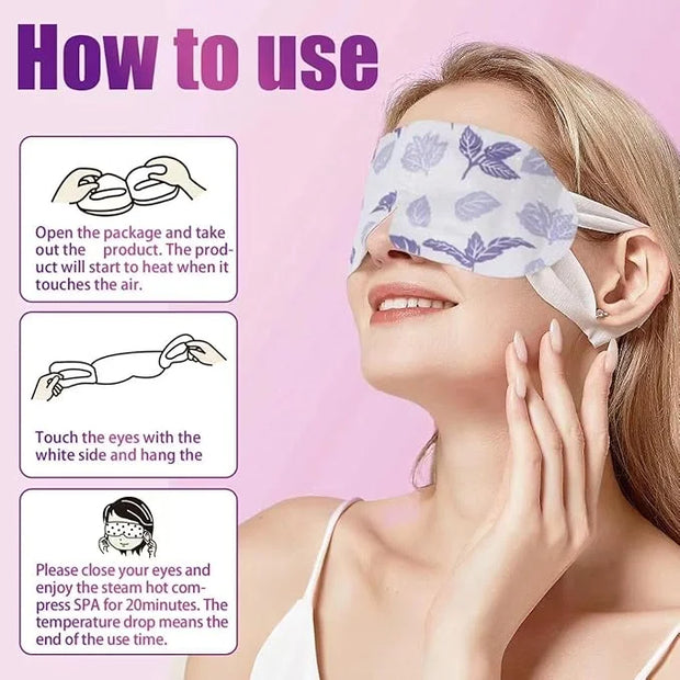 18 Packs Steam Eye Mask for Dry Eyes Self Heating Masks Cornea Care Rest Disposable SPA Warm Eye Compress Sleep Mask 30+ M...
