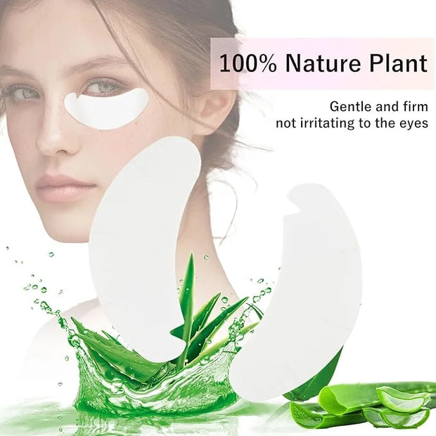 myaokue-up 102 pcs Natural Hydrogel Eye Gel Pads V- Shape Collagen and Aloe Vera Patches for Under Eyes Premium Eye Mask B...
