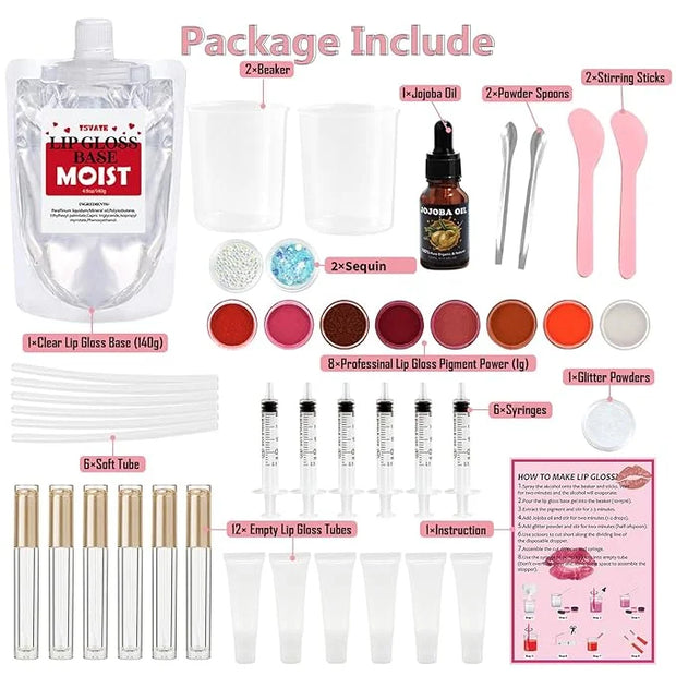 Lip Gloss Making Kit, TSVATE Lip Gloss Kit, Diy Lip Gloss Making Kit, Fun Make Your Own Lipgloss Kids Lip Gloss for Girls,...