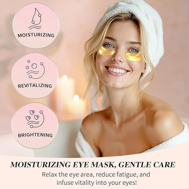 Under Eye Patches (24 Pairs), 24K Gold Under Eye Masks for Dark Circles, Puffy Eyes, Undereye Bags, Wrinkles - Rejuvenatin...