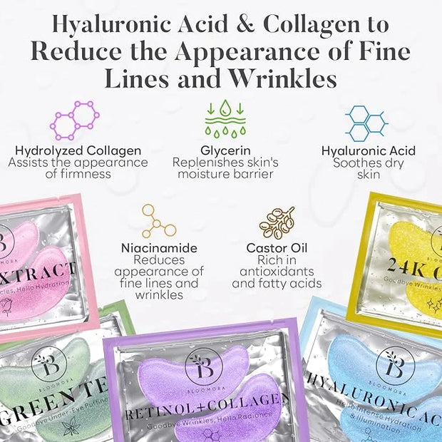Under Eye Patches for Puffy Eyes and Dark Circles (30 PAIRS), Collagen Eye Masks for Dark Circles and Puffiness, Bachelore...