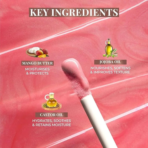 Serum Infused Lip Gloss for Women, Lightweight Non-Sticky High Glossy Moisturizing and Hydrating Lip Gloss 3 ml - Product ...