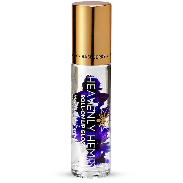 Blossom Roll on Lip Gloss, Scented Clear High Shine Moisturizing Lip Oil, Non Sticky, Infused with Real Flowers, Made in U...