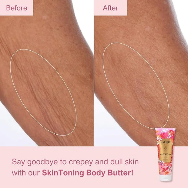 Nakery Skin Toning Body Butter for Women - Firming Body Lotion for Women - Peptide Infused Body Lotion for Crepey & Saggin...