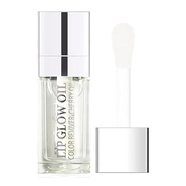 Lip Oil, Hydrating Lip Gloss Tinted Lip Balm Transparent Lip Care, Big Brush Head Glitter Shine, Long Lasting Nourishing N...
