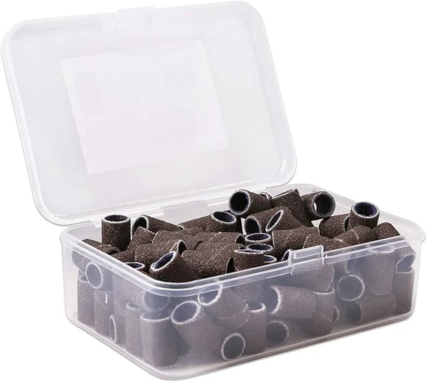 PANA 100 Pieces Nail Sanding Bands Professional Nail Manicure Great Fit for Nail Drill Bits for Acrylic Nails (150 Grit, B...