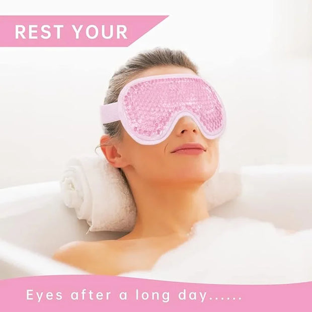 2 PCS Reusable Hot Cold Therapy Gel Bead Eye Mask for Puffiness, Dark Circles, Bags, Dry Eyes, Headaches, Migraines, Stres...