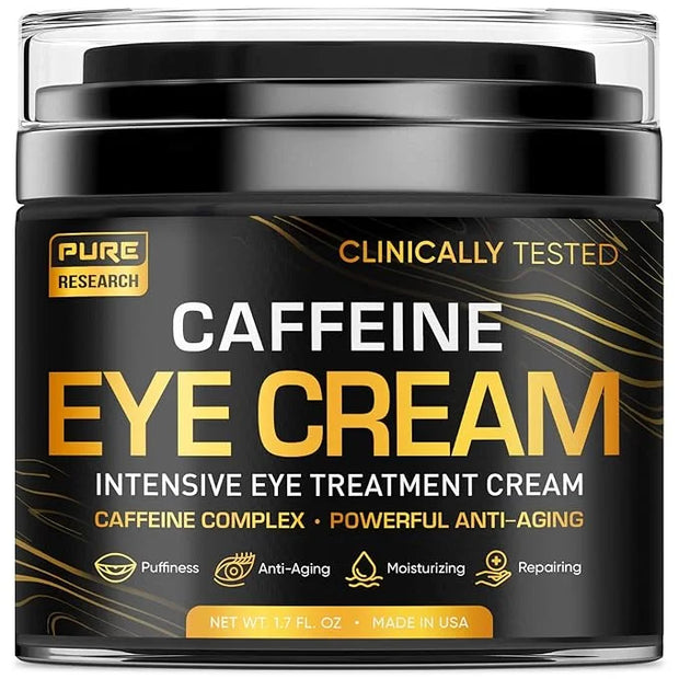 Caffeine Eye Cream For Anti Aging, Dark Circles, Bags, Puffiness. Great Under Eye Skin + Face Tightening, Eye Lift Treatme...