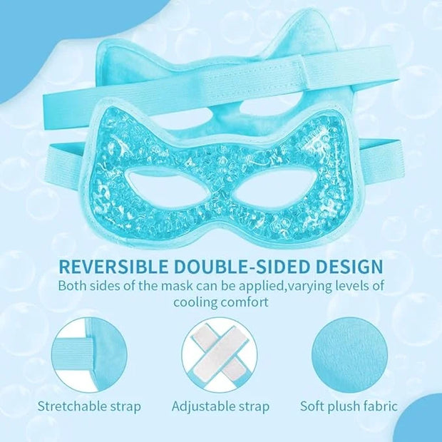 Cooling & Heating Eye Mask - Hot/Cold Use for Puffy Eyes, Headaches, Migraines, Sinus & Dark Circles (2 packs blue) - Prod...