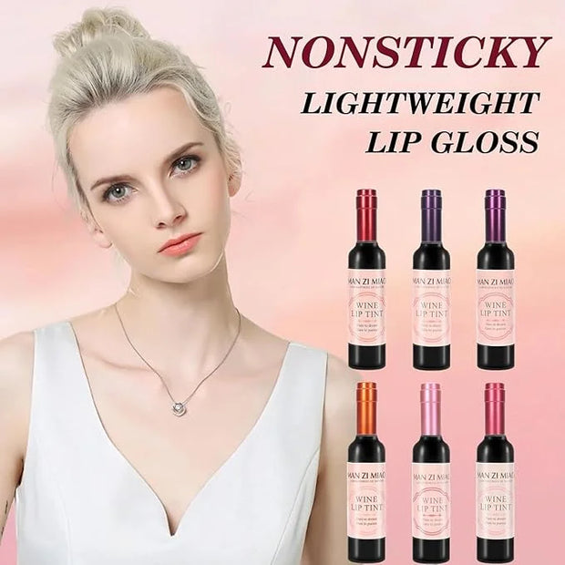 Wine Lip Tint 6 Colors Bottle Lipgloss Stain Waterproof Long Lasting Natural Liquid Lipstick Mini Make Up Gloss Matte Stic...