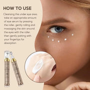 5% Caffeine Eye Serum with 360°Massage Ball for Puffiness, Fine Lines & Wrinkles - Anti-Aging, Hydrating Formula with Hyal...