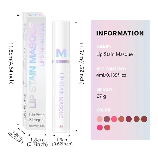 Matte Lip Gloss Peel Off Masque - Peel Off Lip Stain Tattoo, Mauve Peel Off Lip Tint，Long Lasting Waterproof Transfer-proo...