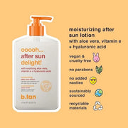 B.TAN After Sun Lotion | Ooooh Aftersun Delight - Aloe Vera & Hyaluronic Acid, Sun Burn Skin Relief, Moisturizing Body Cre...